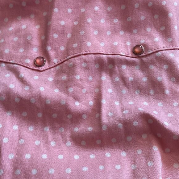 Adiktd Pink White Polka Dot Western Sleeveless Blouse Top Size S Small - Picture 3 of 6